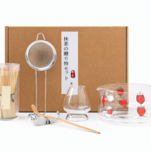 mizu matcha ritual set – strawberry glass